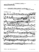 Concerto for Clarinet and strings, op. 20 - Malcolm Arnold - Partition